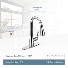 Load image into Gallery viewer, Moen Arbor One-Handle High Arc Pulldown Kitchen Faucet Featuring Reflex, Spot Resist Stainless (7594SRS) - Bar Sink Faucets - Amazon.com